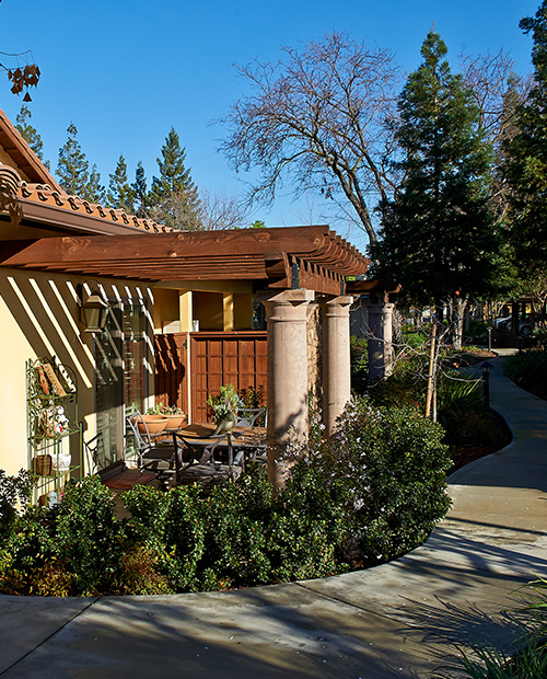 Private patio of a cottage home